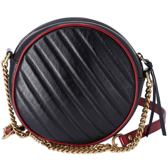 Gucci Mini Torchon GG Marmont Round Crossbody Bag Black - Picture 6 of 9